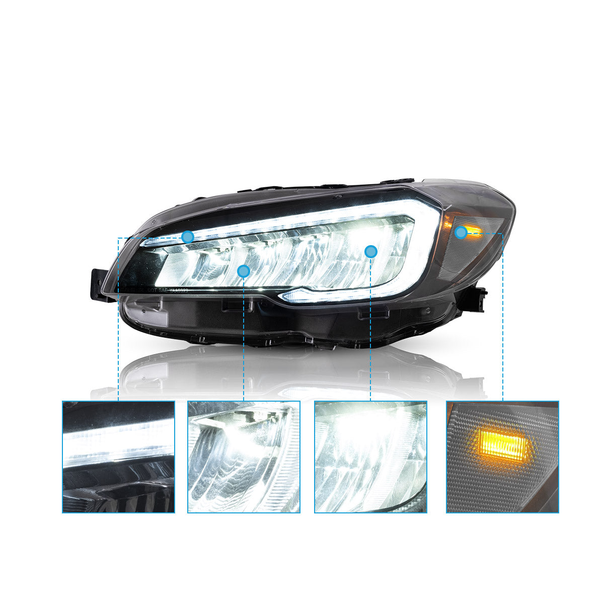 VLAND LED Headlights for 2015-2021 Subaru WRX Canada