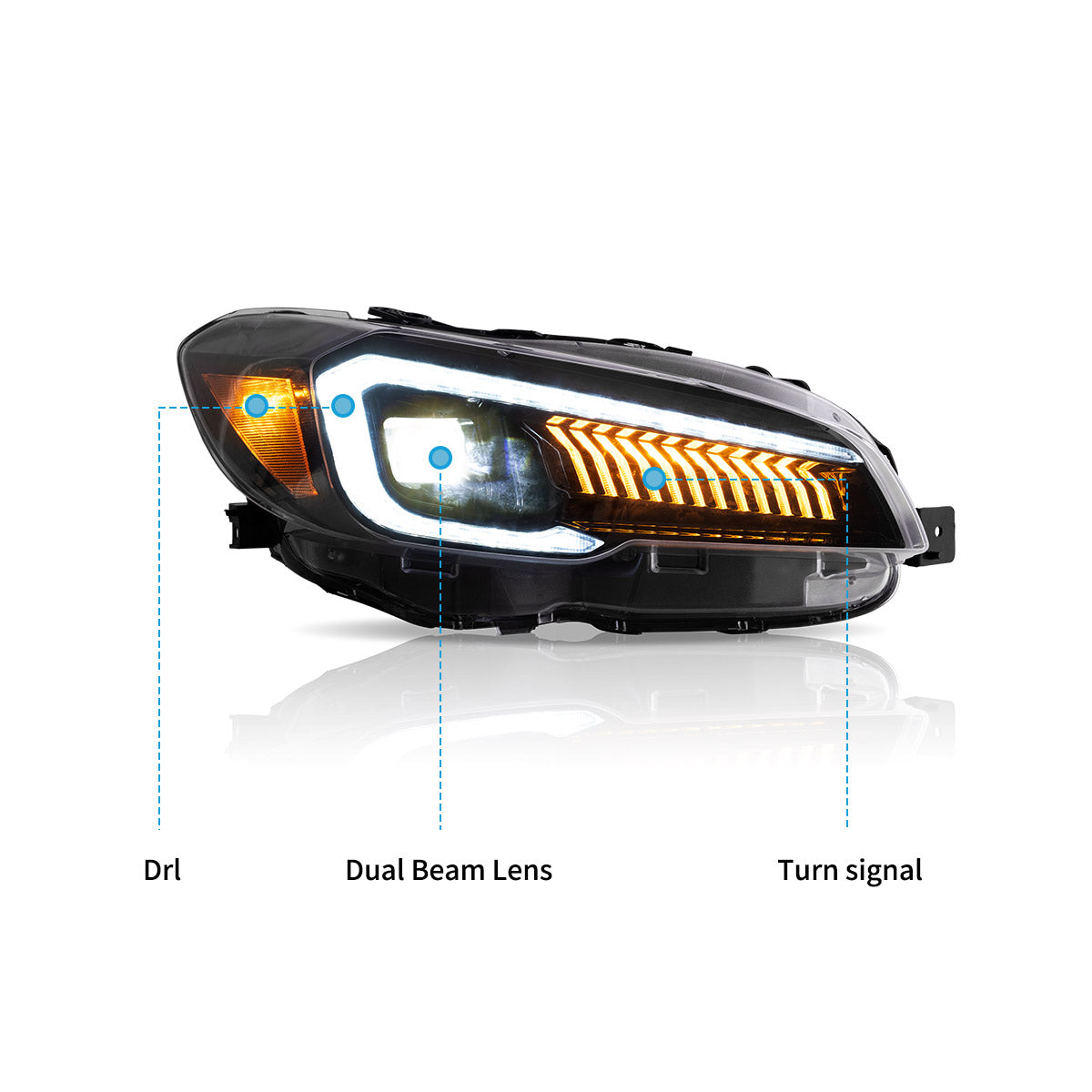 VLAND LED Headlights for 2015-2021 Subaru WRX Canada