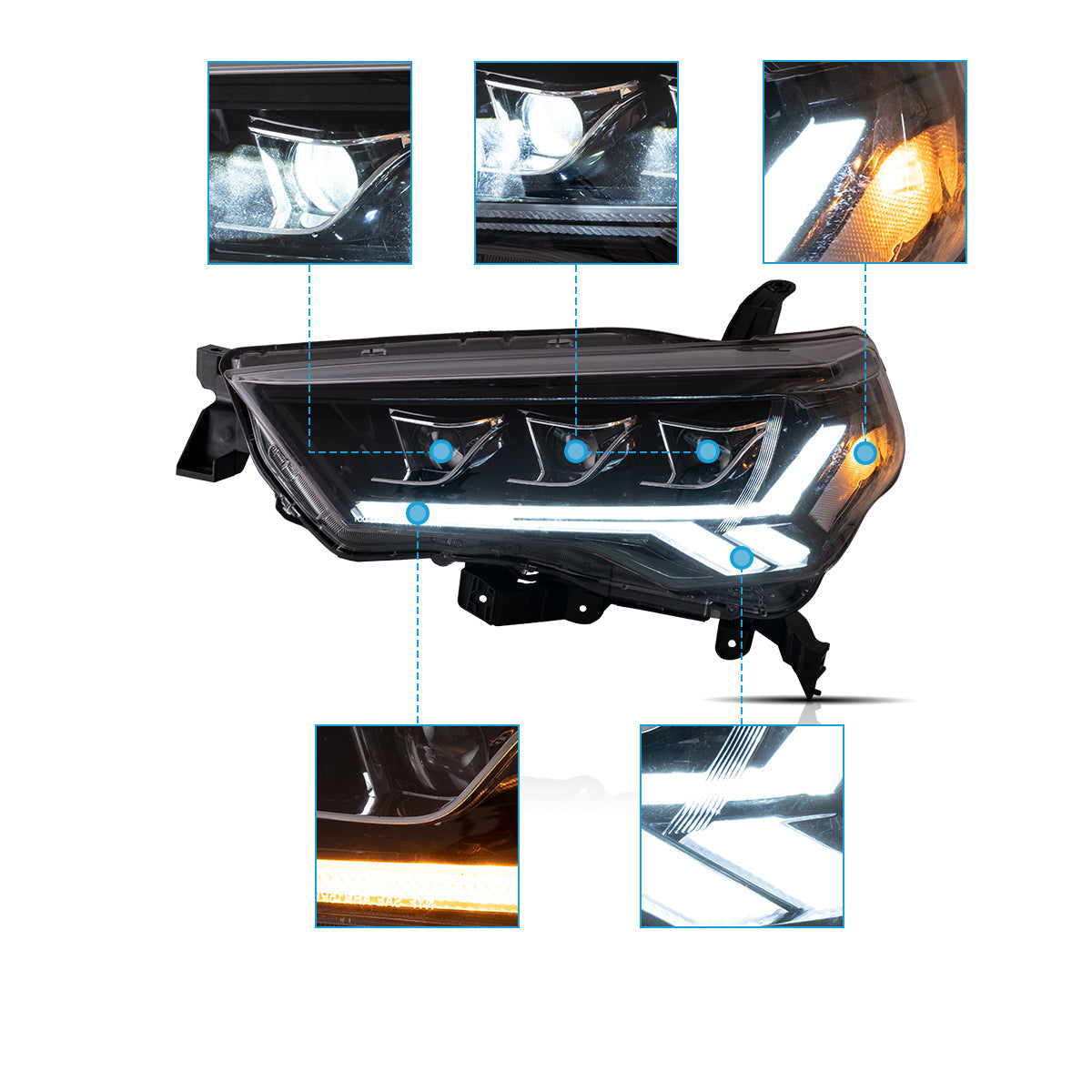 VLAND LED Matrix Headlights for 2014-2024 Toyota 4Runner N280 Canada