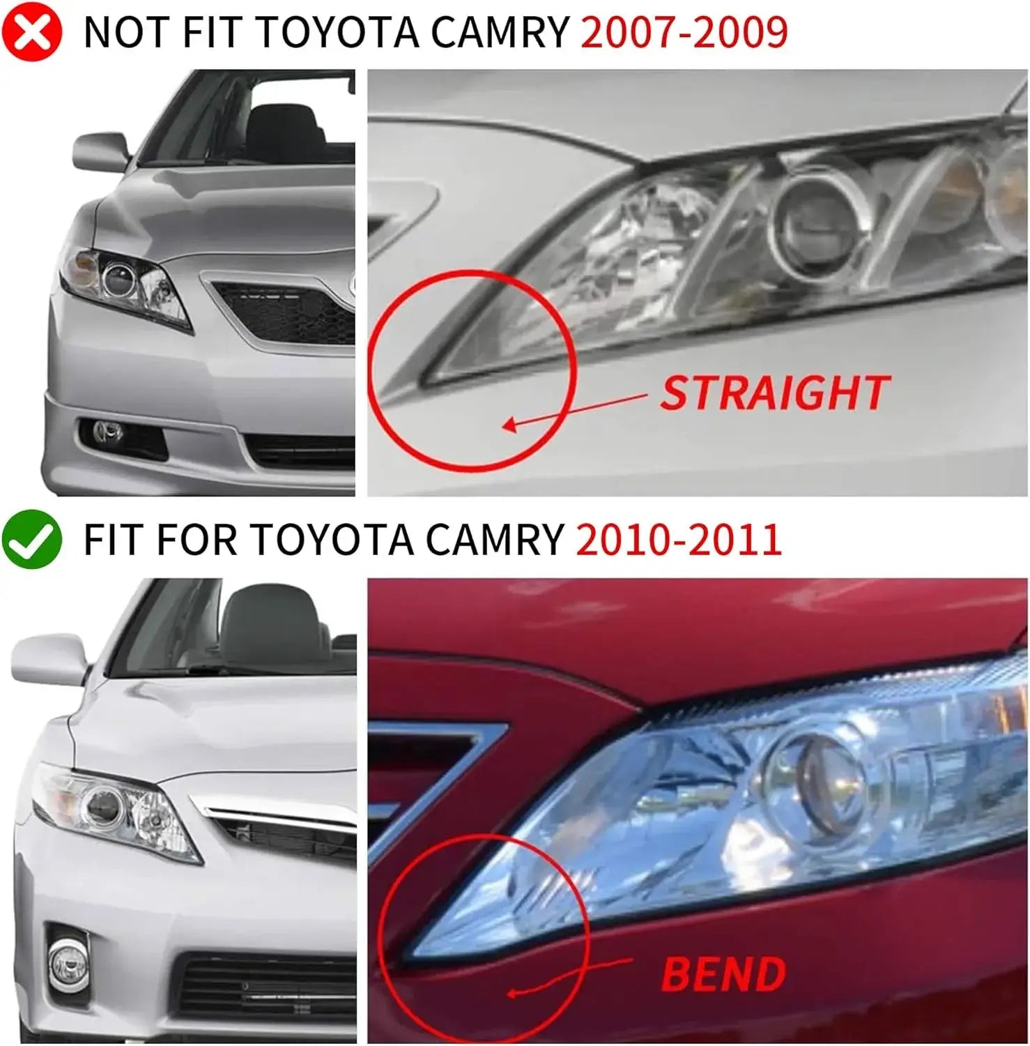 VLAND LED Headlights For 2010 2011  Toyota Camry