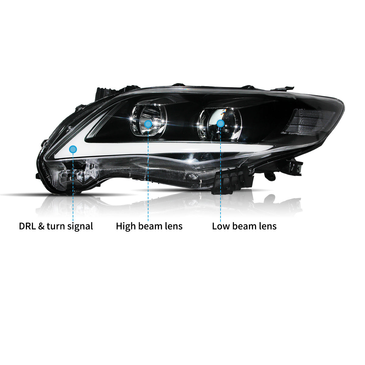 VLAND LED  Headlights for 2011-2013 Toyota Corolla(E140/E150) Canada
