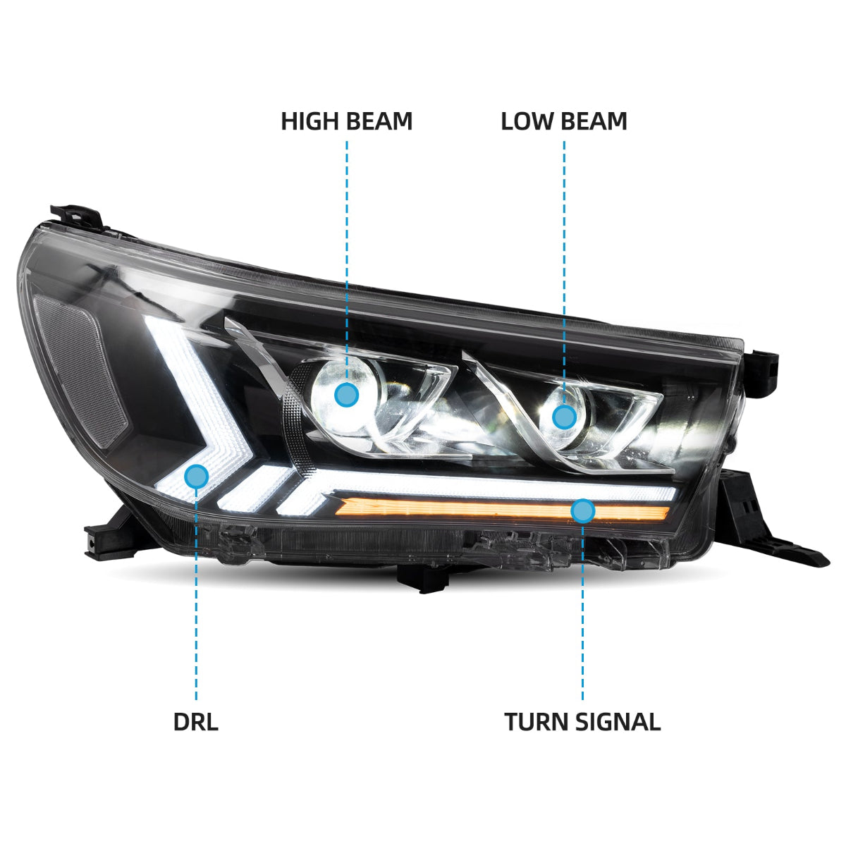 VLAND LED Headlights For 2015-2020 Toyota Hilux N80