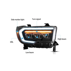 VLAND LED Matrix Headlights For 2007-2013 Toyota Tundra & 2008-2020 Toyota Sequoia
