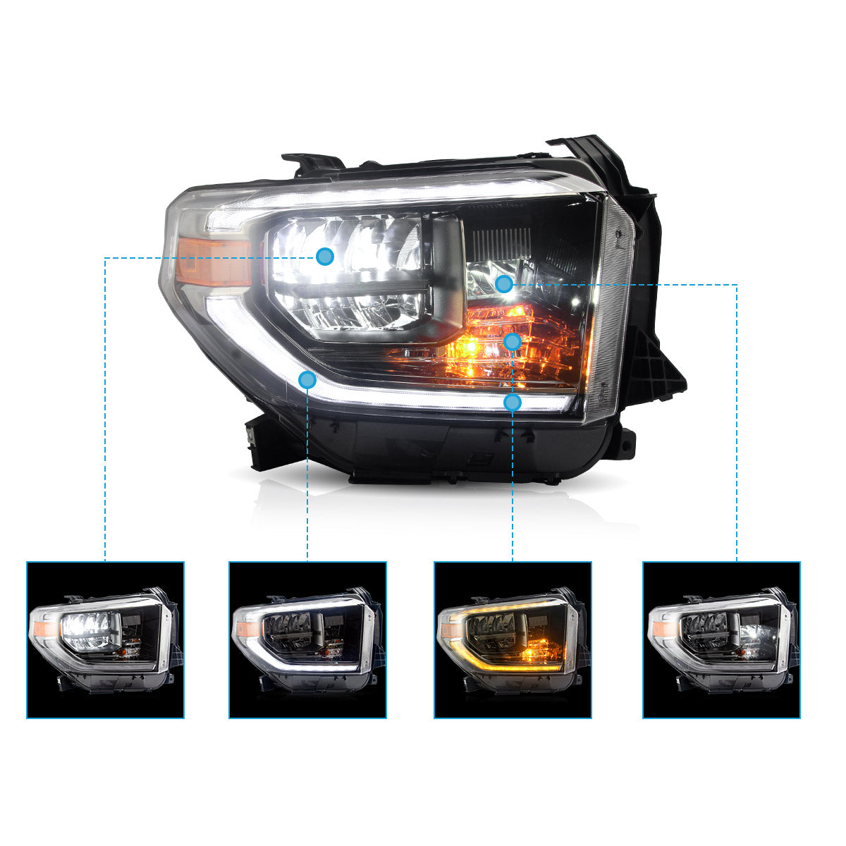 VLAND LED Headlights for 2014-2021 Toyota Tundra Canada