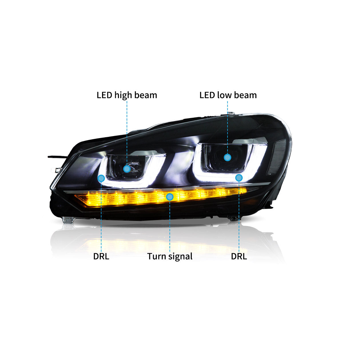 VLAND LED Headlights For 2009-2014 Volkswagen Golf 6 MK6 Canada