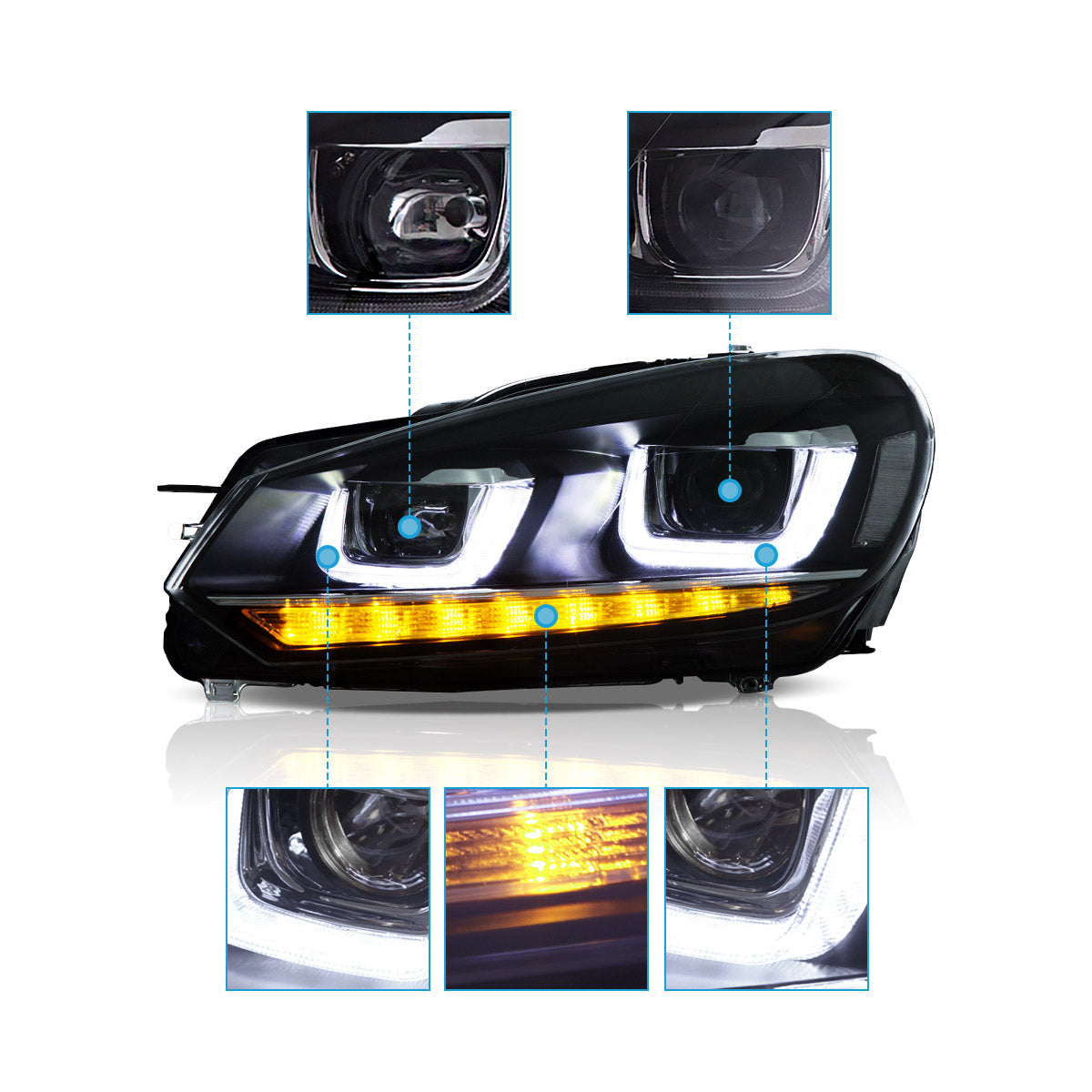 VLAND LED Headlights For 2009-2014 Volkswagen Golf 6 MK6 Canada