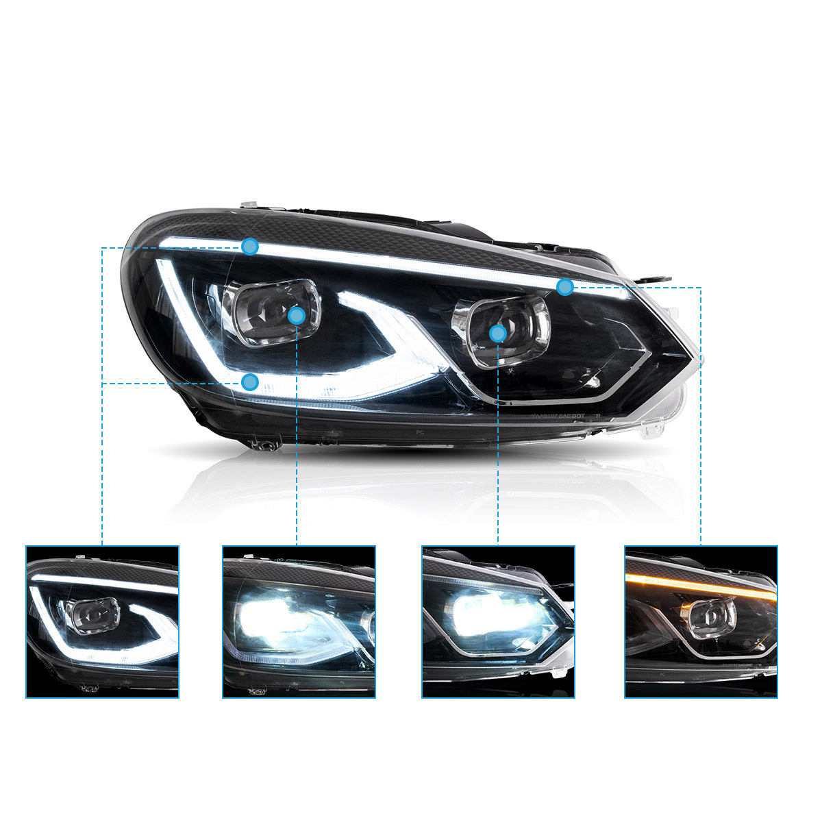 VLAND LED Headlights For 2009-2014 Volkswagen Golf 6 MK6 Canada