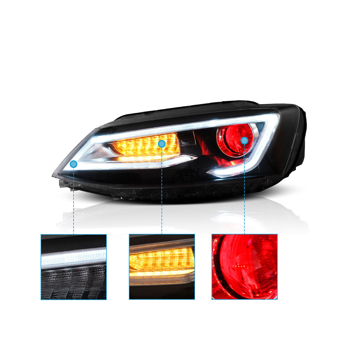 VLAND Headlights For 2012-2018 Volkswagen Jetta/Sagitar MK6 Canada