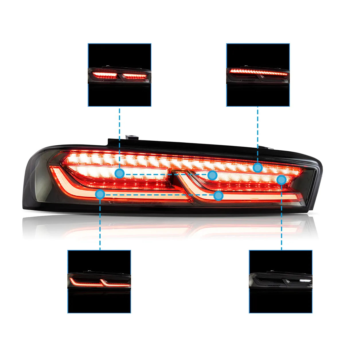 VLAND LED Tail Lights For 2016-2018 Chevrolet Camaro Chevy Canada