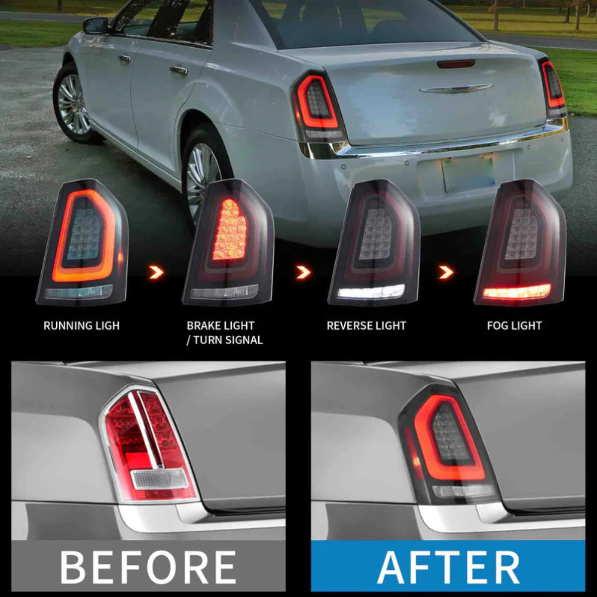 VLAND LED Taillights For 2011-2014 Chrysler 300 & Lancia Thema Canada