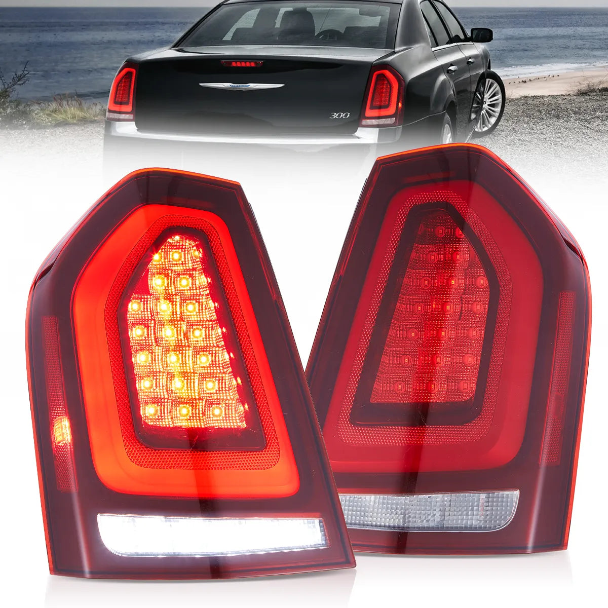 Clearance-VLAND LED Taillights For 2011-2014 Chrysler 300 & Lancia Thema Canada
