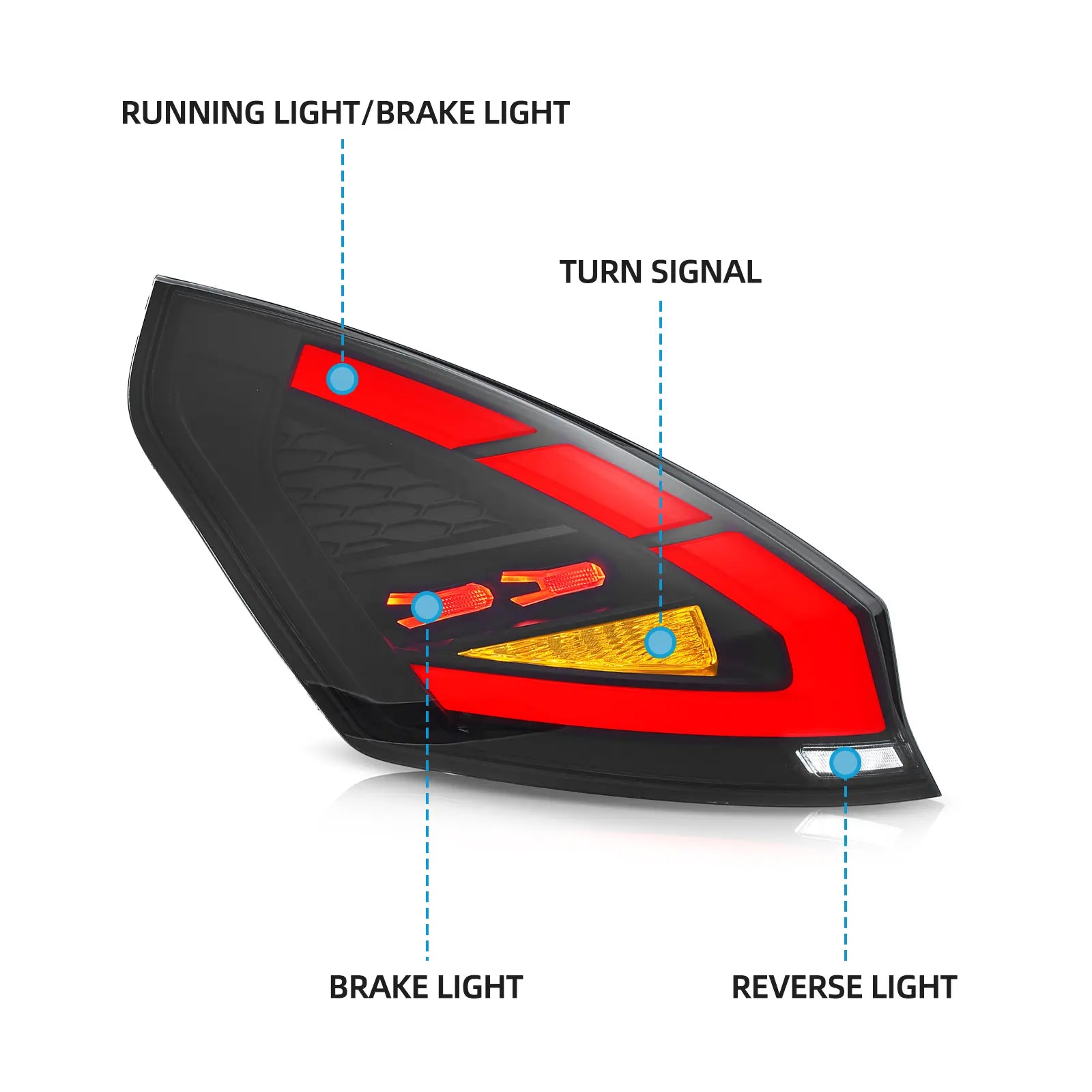 Vland LED taillights For 2009-2017 Ford Fiesta Hatchback/Van Canada