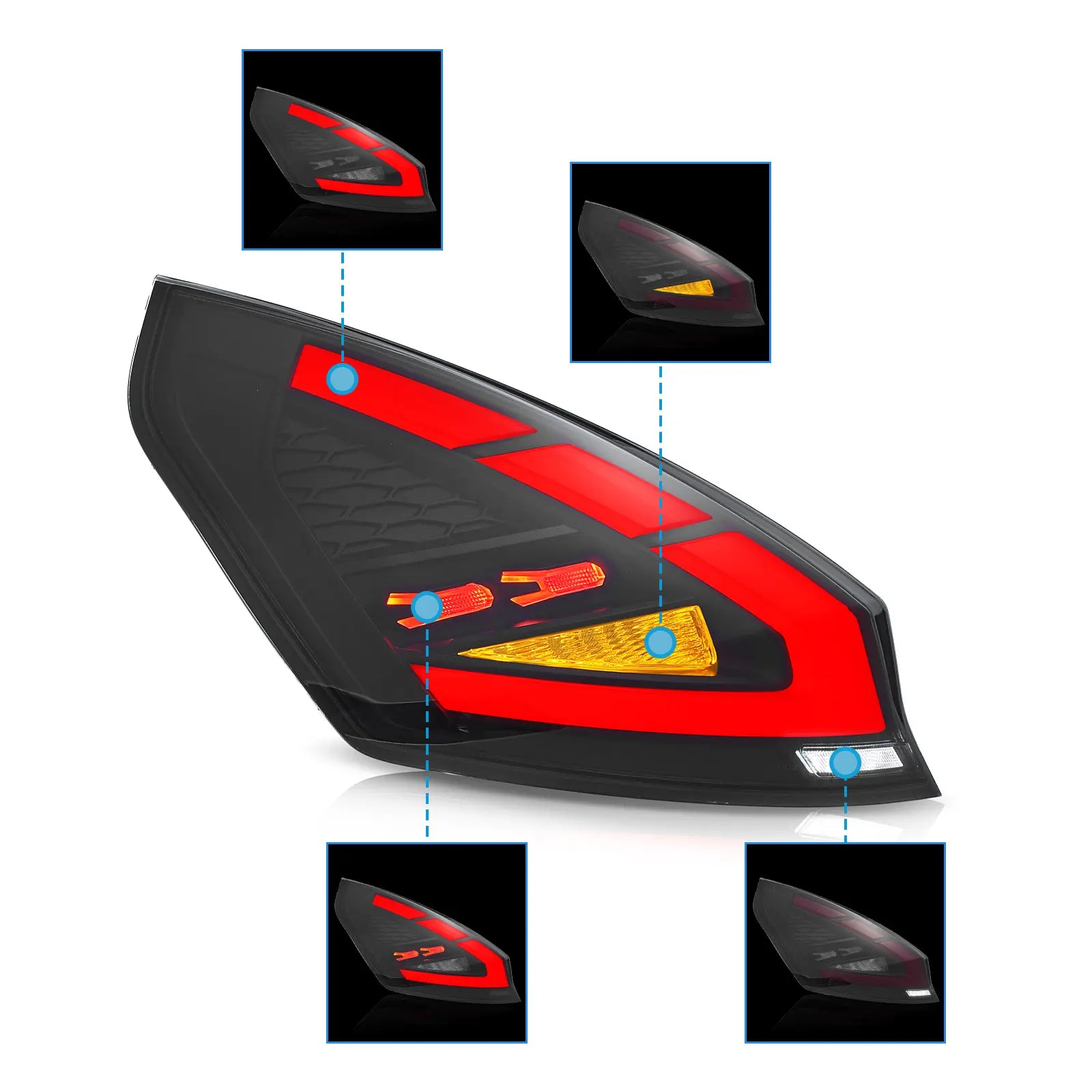 Vland LED taillights For 2009-2017 Ford Fiesta Hatchback/Van Canada