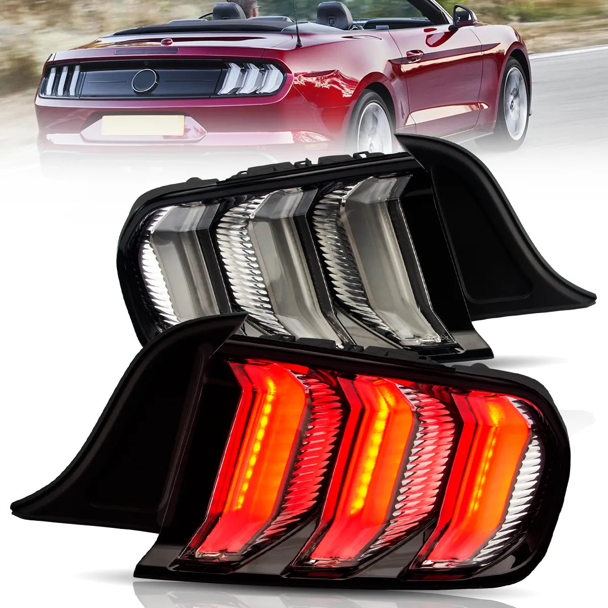 VLAND LED Tail Lights For Ford Mustang 2015-2023 S550 with 5 models Turn Signal Canada