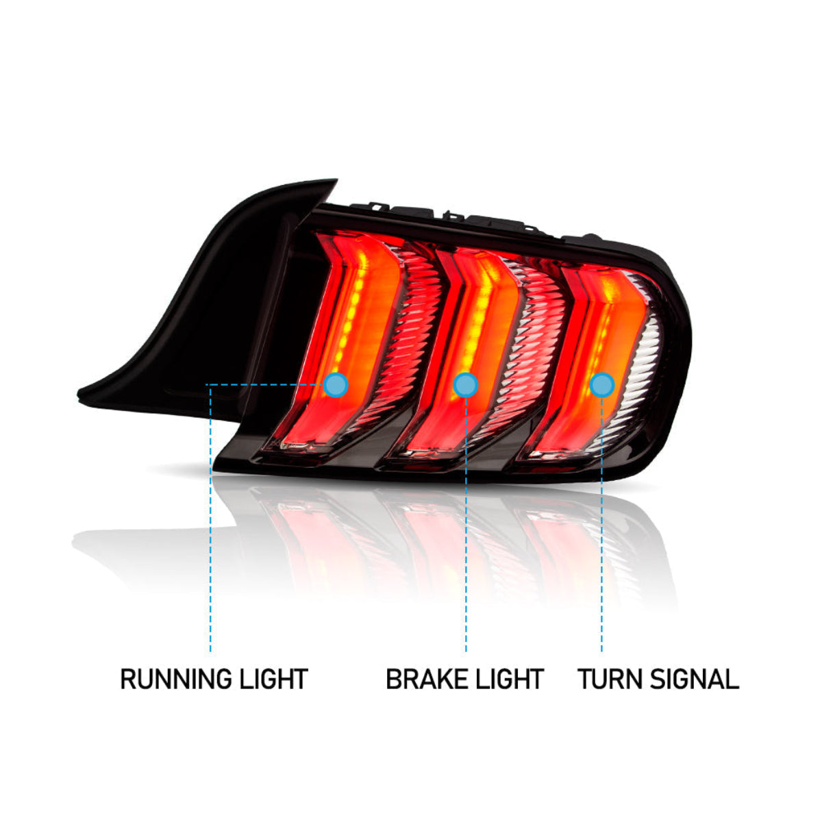 VLAND LED Tail Lights For Ford Mustang 2015-2023 S550 with 5 models Turn Signal Canada