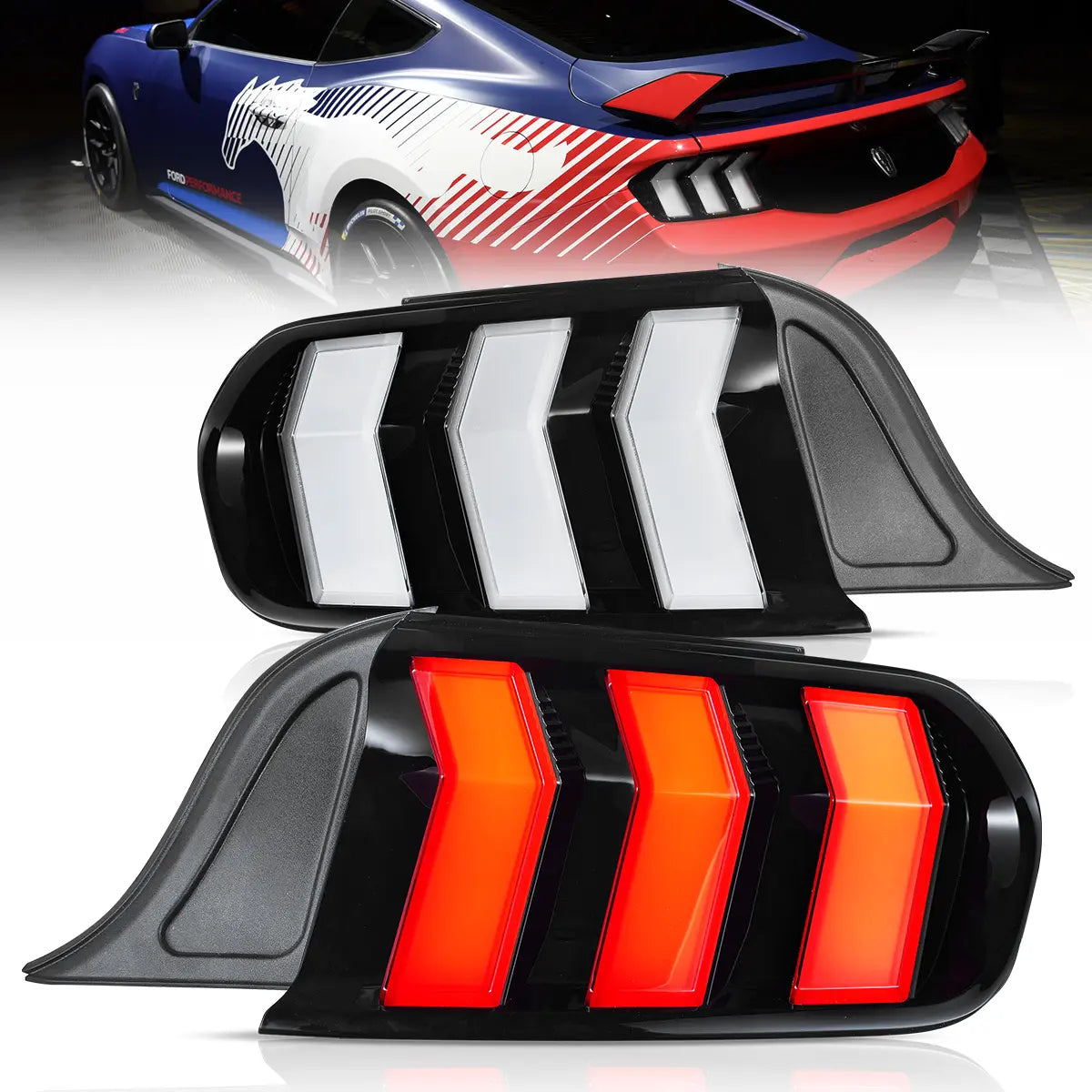 VLAND LED Taillights For 2015-2023 Ford Mustang S550 with 5 Modes turn signal Canada