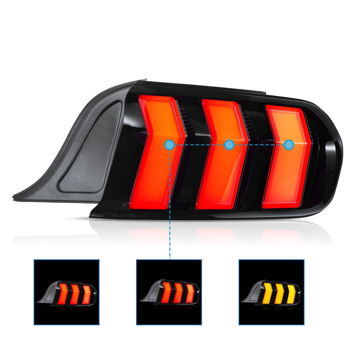 VLAND LED Taillights For 2015-2023 Ford Mustang S550 with 5 Modes turn signal Canada