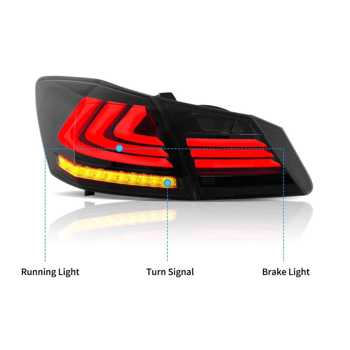 VLAND LED Tail Lights for 2013-2015 Honda Accord Canada
