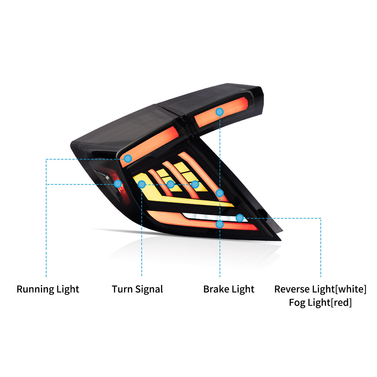 VLAND LED Taillights For 2018-2021 Honda Civic Canada