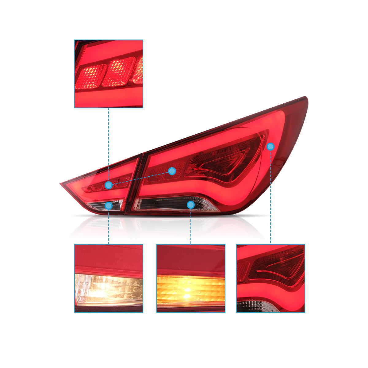 Vland LED Tail Lights for Hyundai Sonata 2011-2014 Canada