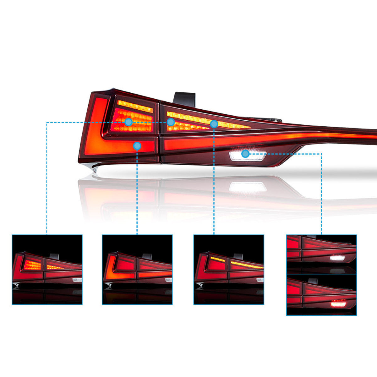 VLAND LED Taillights For 2014-2019 lexus IS 250 200t 300h F Sport Canada