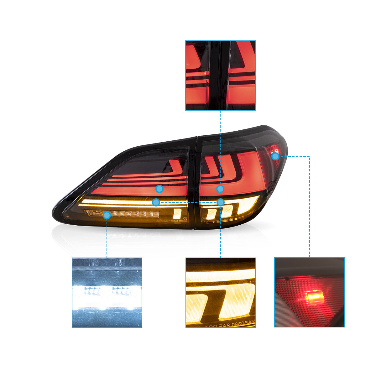 VLAND LED Taillights For 2010-2015 3rd gen. Lexus RX 350 400h 450h 450hL Canada