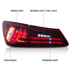 VLAND LED Tail Lights For 2006-2013 Lexus IS250 IS350 ISF IS200d IS220d(XE20) Canada