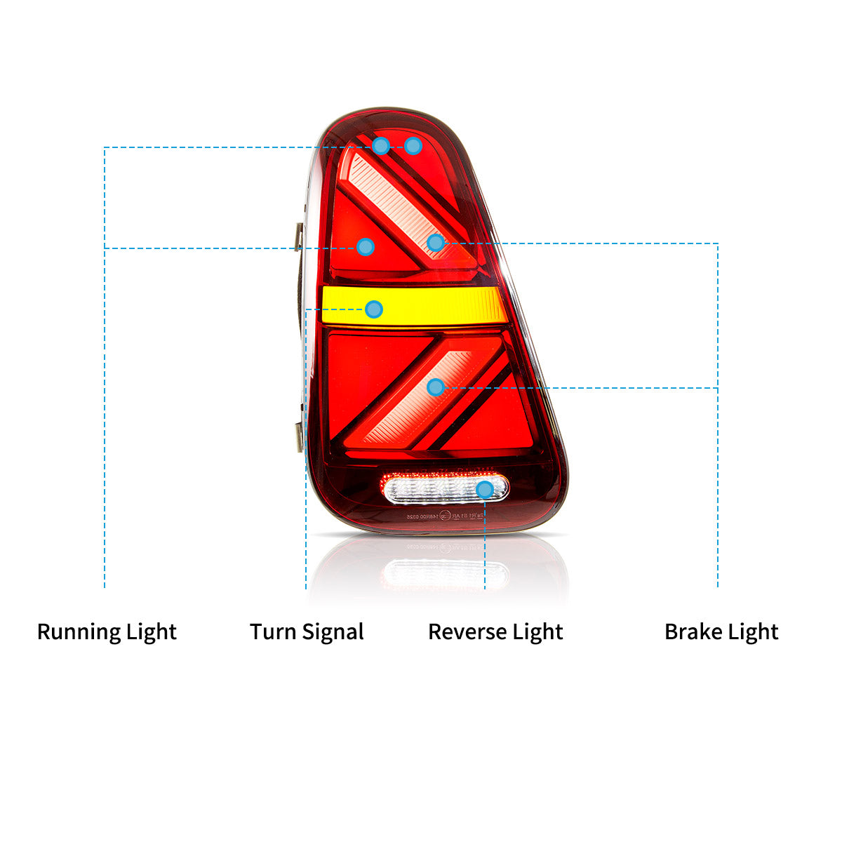 VLAND LED Tail Lights For 2001-2006 Mini Cooper R50 R52 R53 [Mini Hatch/Cabrio]