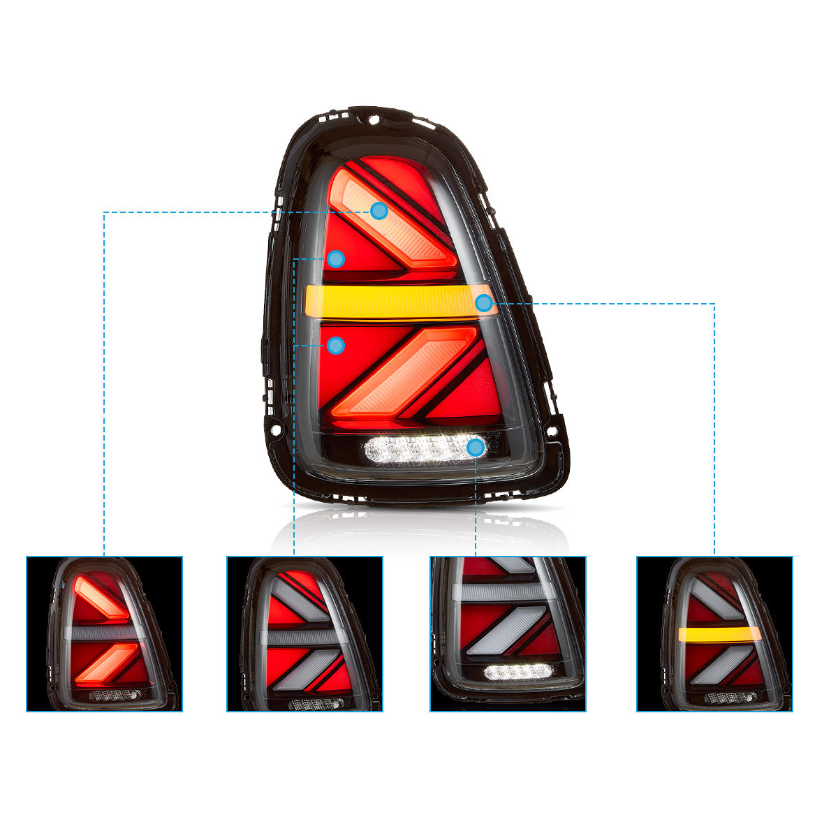 VLAND LED Taillights For 2007-2013 Mini Cooper(Hatch) R56-R59 Canada