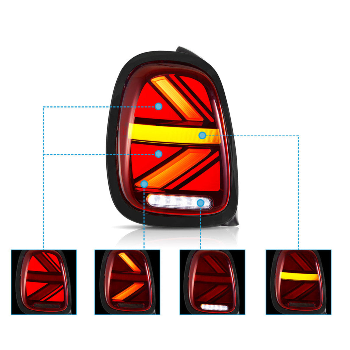 VLAND Full LED Taillights For 2014-2019 Mini Cooper Hatch F55 F56 F57 Canada