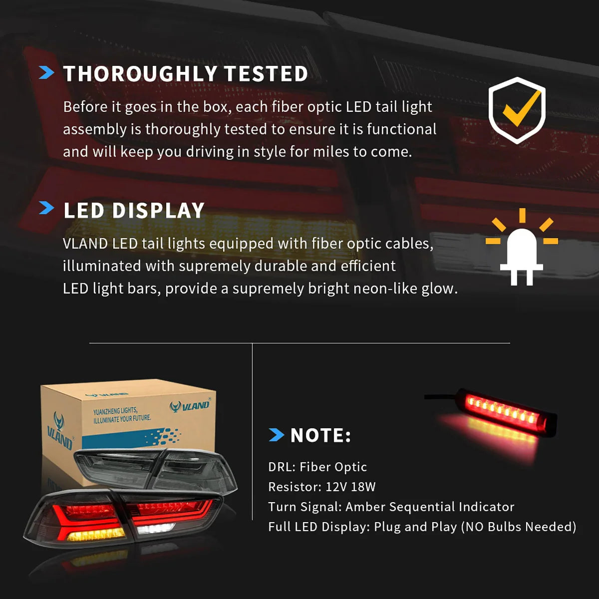 VLAND LED Tail Lights For 2008-2017 Mitsubushi Lancer / EVO X Canada