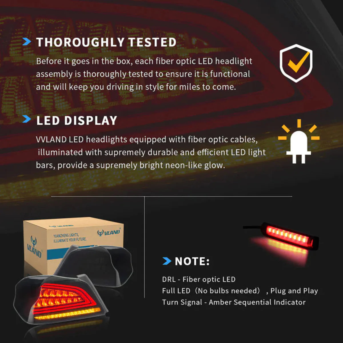 VLAND LED Tail Lights for 2015-2019 Subaru WRX & STI Canada