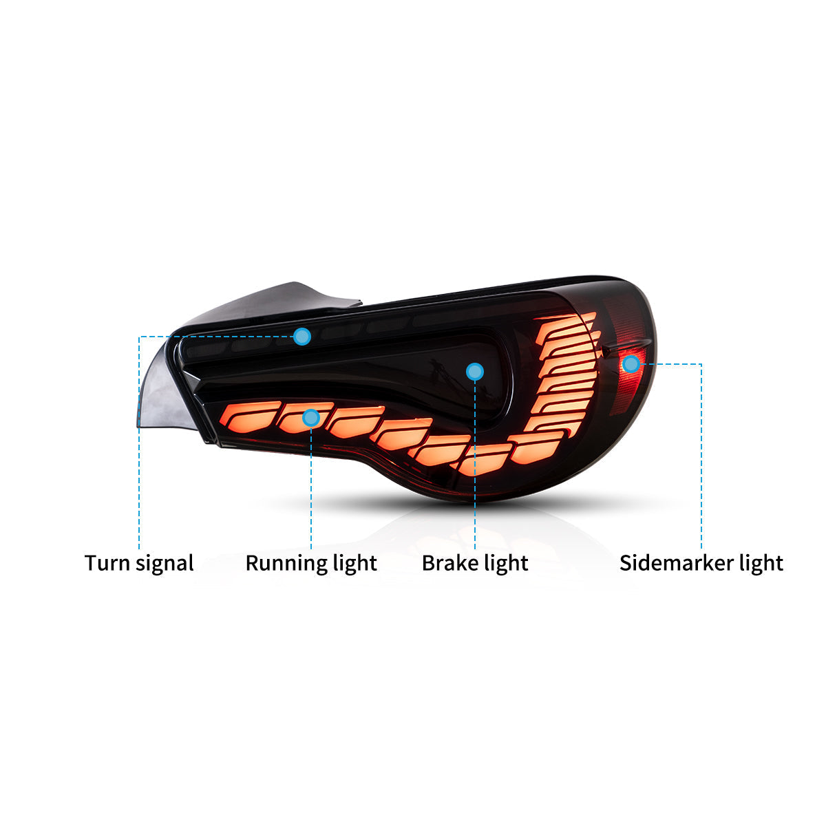 VLAND LED Tail Lights For 2012-2021 Toyota 86 & Subaru BRZ & Scion FRS [Dragon Style] Canada