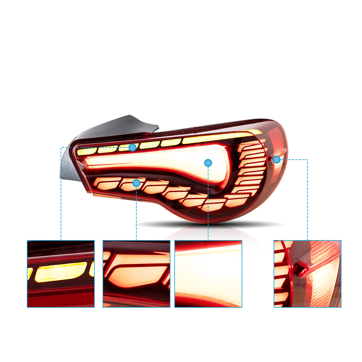 VLAND LED Tail Lights For 2012-2021 Toyota 86 & Subaru BRZ & Scion FRS [Dragon Style] Canada