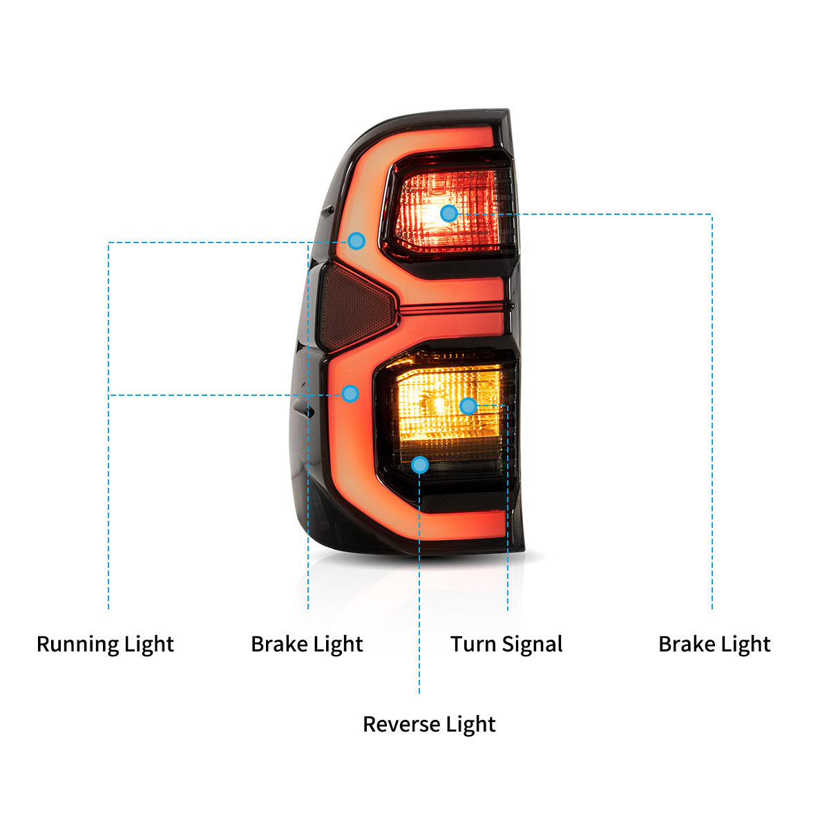 VLAND LED Tail Lights For 2015-2020 Toyota Hilux N80