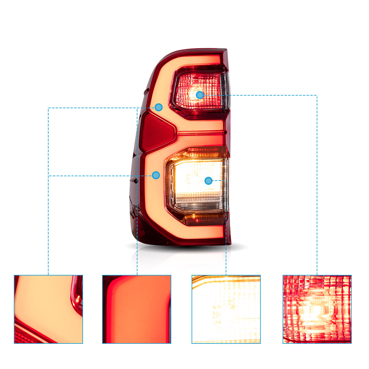 VLAND LED Tail Lights For 2015-2020 Toyota Hilux N80
