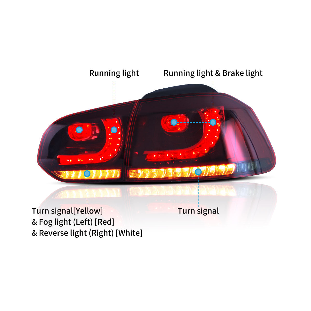 VLAND LED Tail Lights For 2009-2014 Volkswagen Golf 6 MK6 Canada