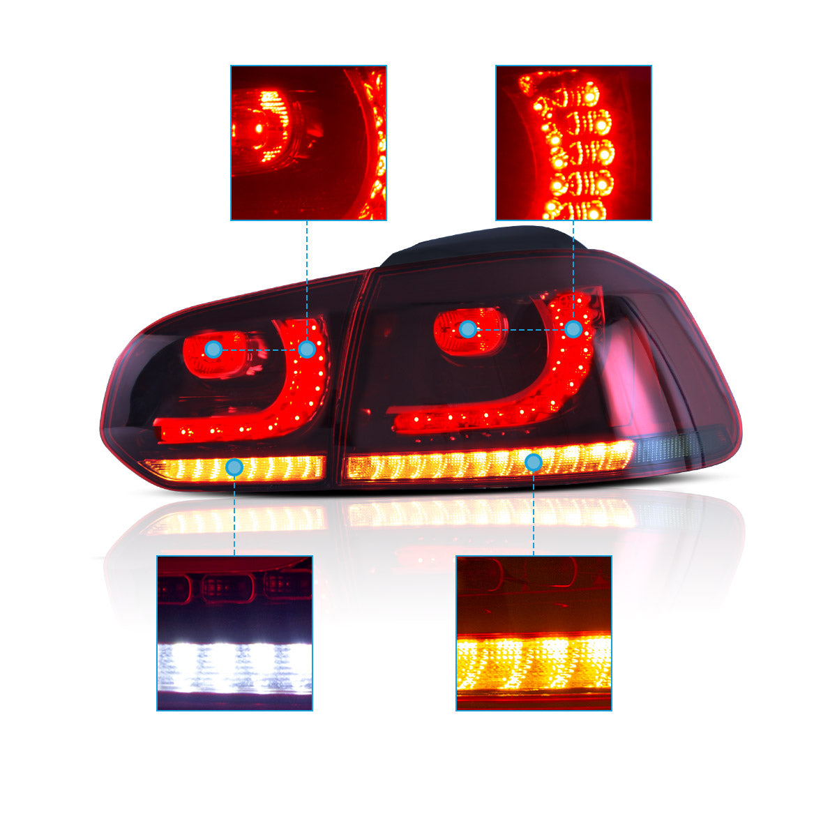 VLAND LED Tail Lights For 2009-2014 Volkswagen Golf 6 MK6 Canada