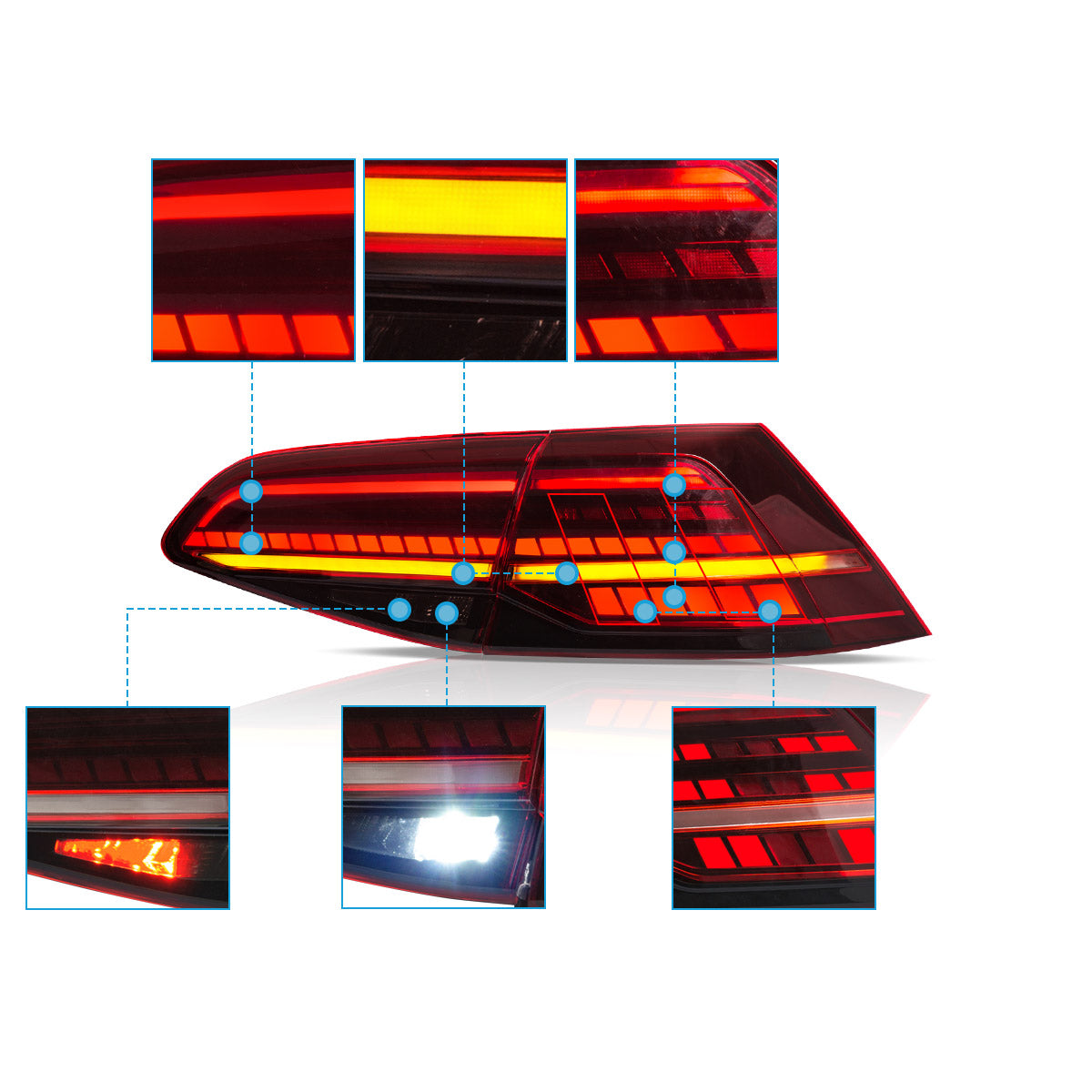 VLAND LED Tail Lights for 2013-2021 Volkswagen Golf MK7 & 7.5 Canada