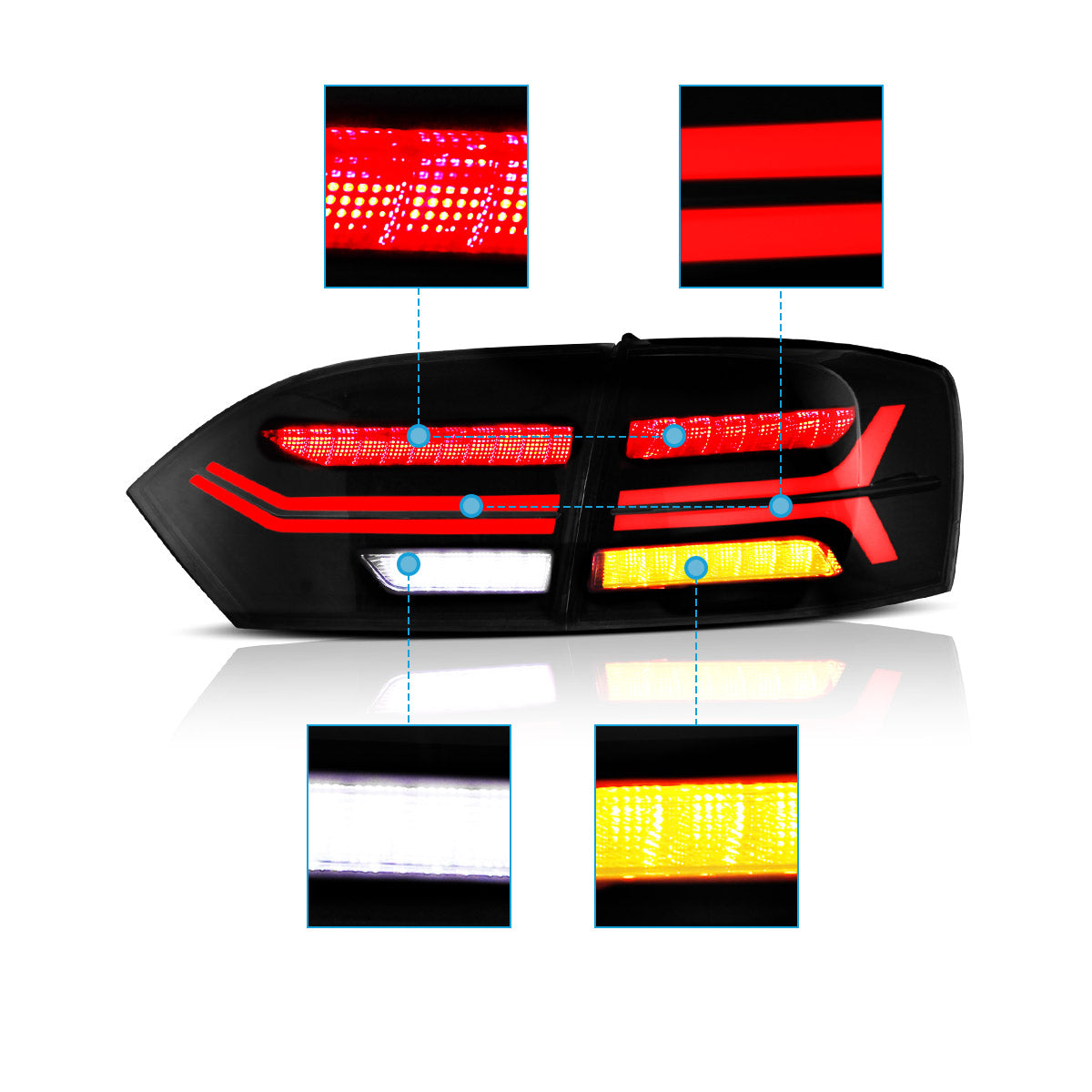 VLAND LED Taillights for 2012-2014 Volkswagen Jetta Sagitar Canada