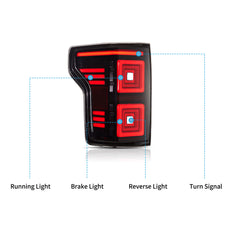 VLAND LED Dual Square Style Taillights For 2015-2020 Ford F150 13th Gen Canada