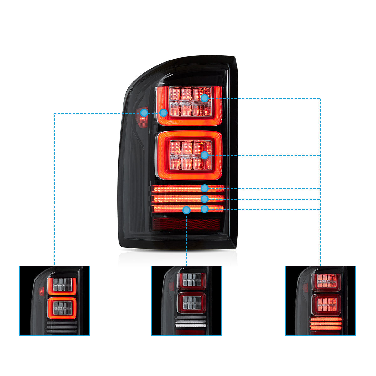 VLAND LED Taillights For 2014-2018 GMC Sierra 1500 2500 3500 HD Canada